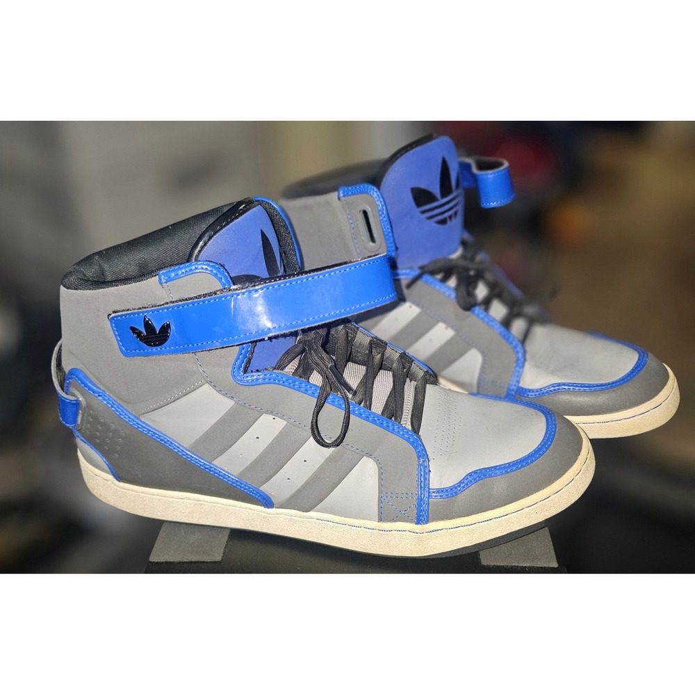 Adidas Originals High Top Sneakers Mens 13 Grey Blue Q32626 Excellent